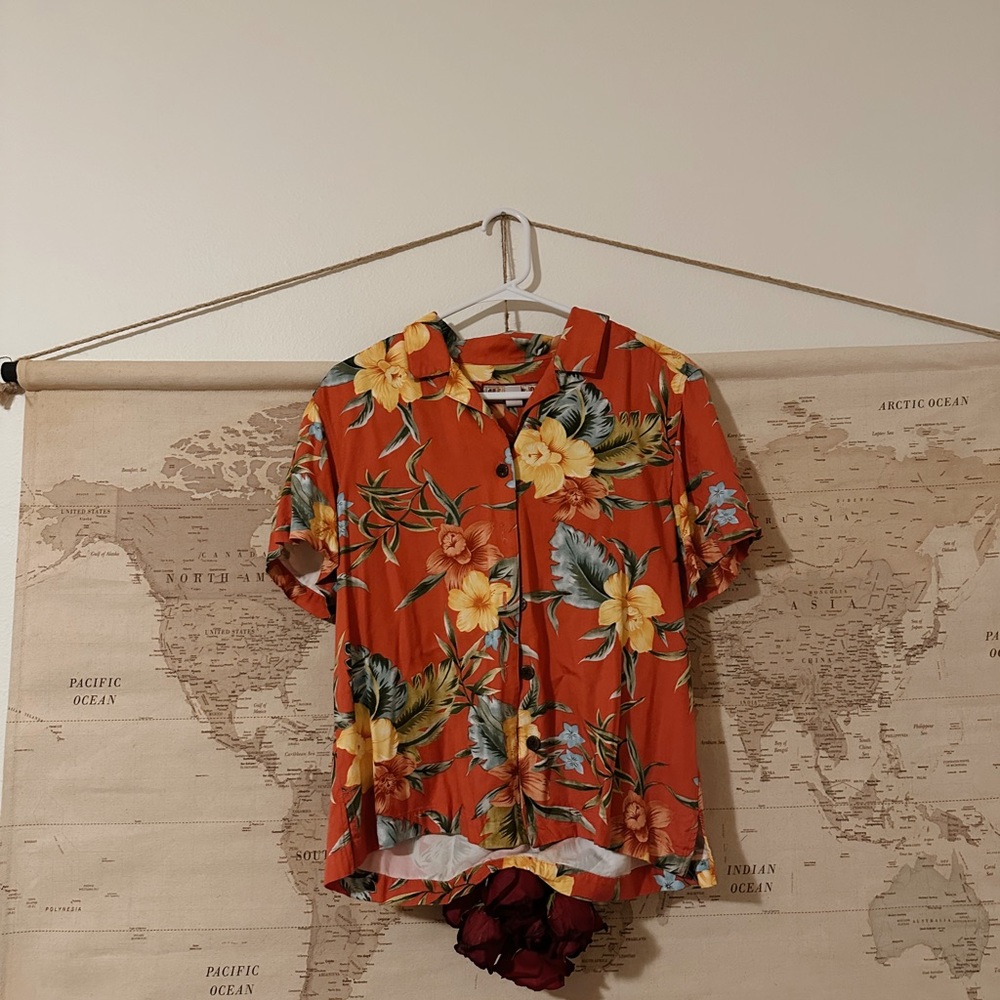 Caribbean Joe Button Down Floral Top